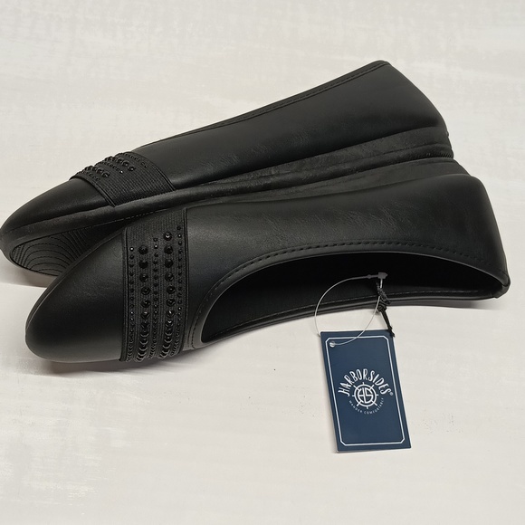 NWT Harborsides low wedge ballet flat 8.5 comfort Ballerina dressy black shoes - Picture 8 of 11